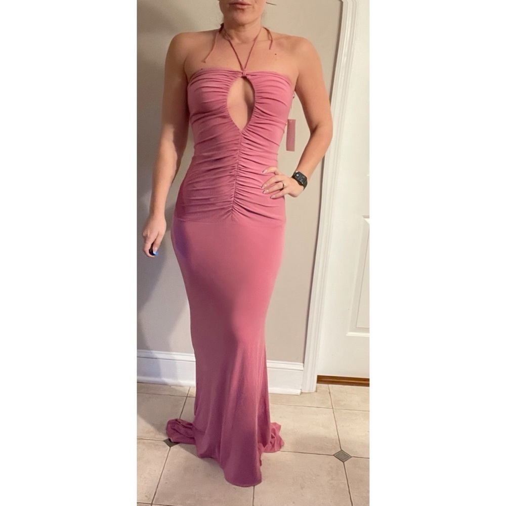 Jovani Halter Dress Pink